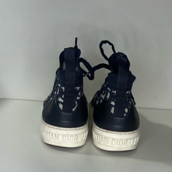Christian Dior Walk'n'Dior Deep Blue Oblique Technical Mesh High Top Sneakers - Picture 9 of 12